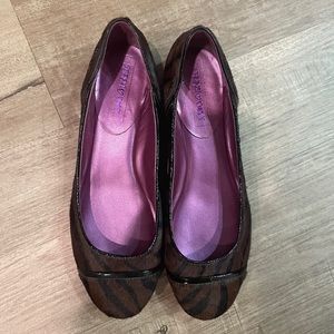 Coach zebra print flats